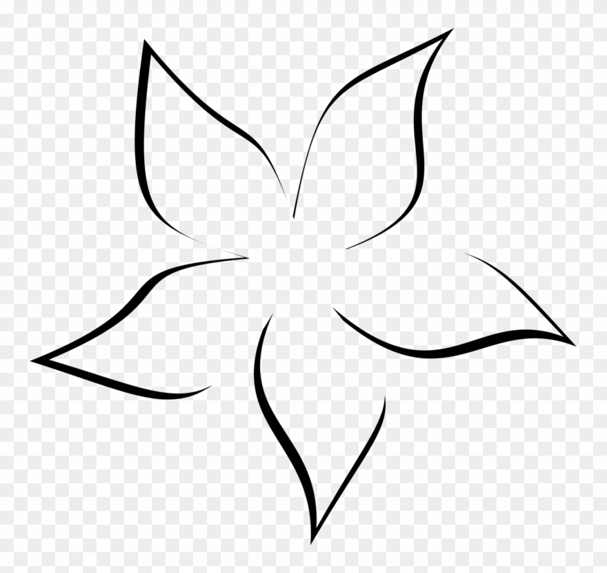 Drawing Flower Petal Abstract Art Plants - Abstract Art Flowers Black And White Clipart