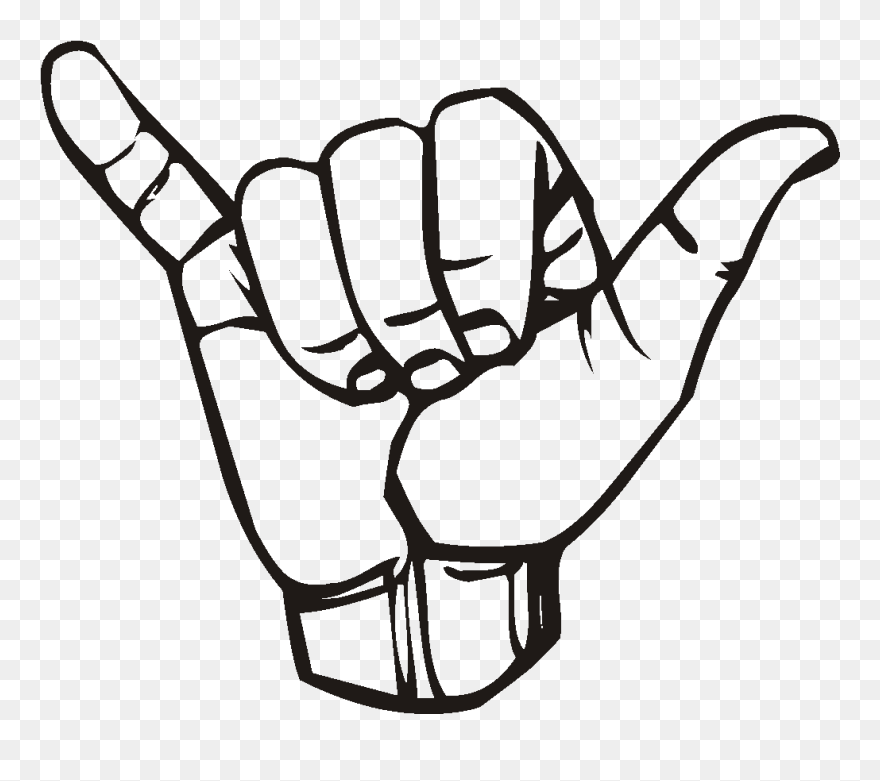 Polynesian Flat Boats - Call Me Hand Logo Clipart