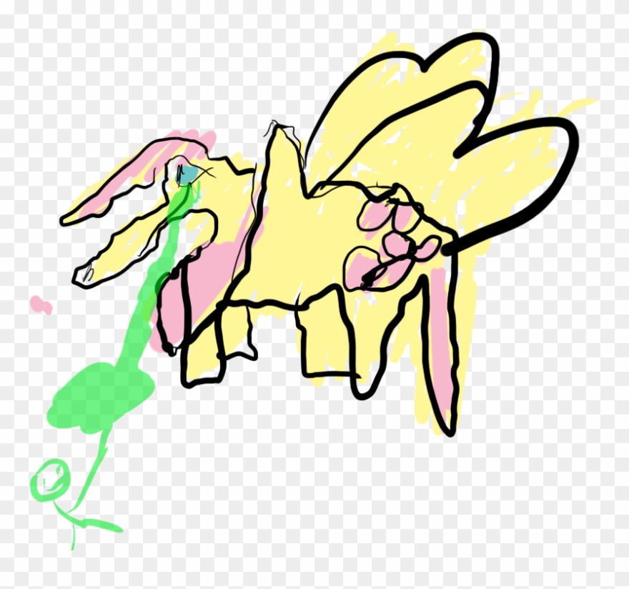 Graphic Free Stock Abstract Artist Chippy - Fluttershy Bad Drawing Clipart