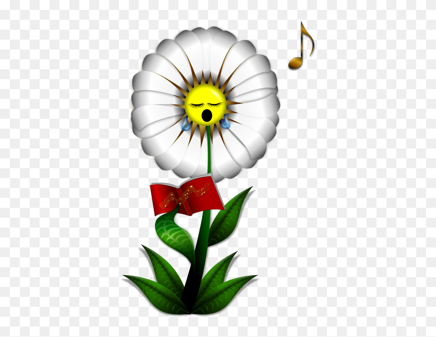 Daisy Simle Clipart, Vector Clip Art Online, Royalty - Singing Daisy Shower Curtain - Png Download