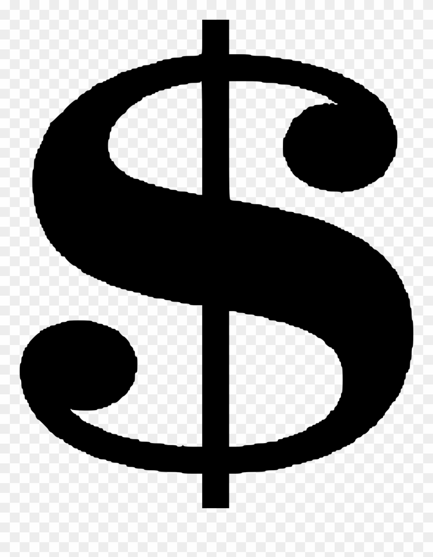 Dollar Sign Clipart Black And White - Money Sign Clip Art Black And White - Png Download