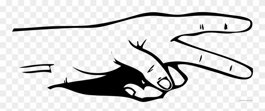 Free Vector Hand Open Fingers Scissors Shape Clip Art - Tijera Con La Mano - Png Download