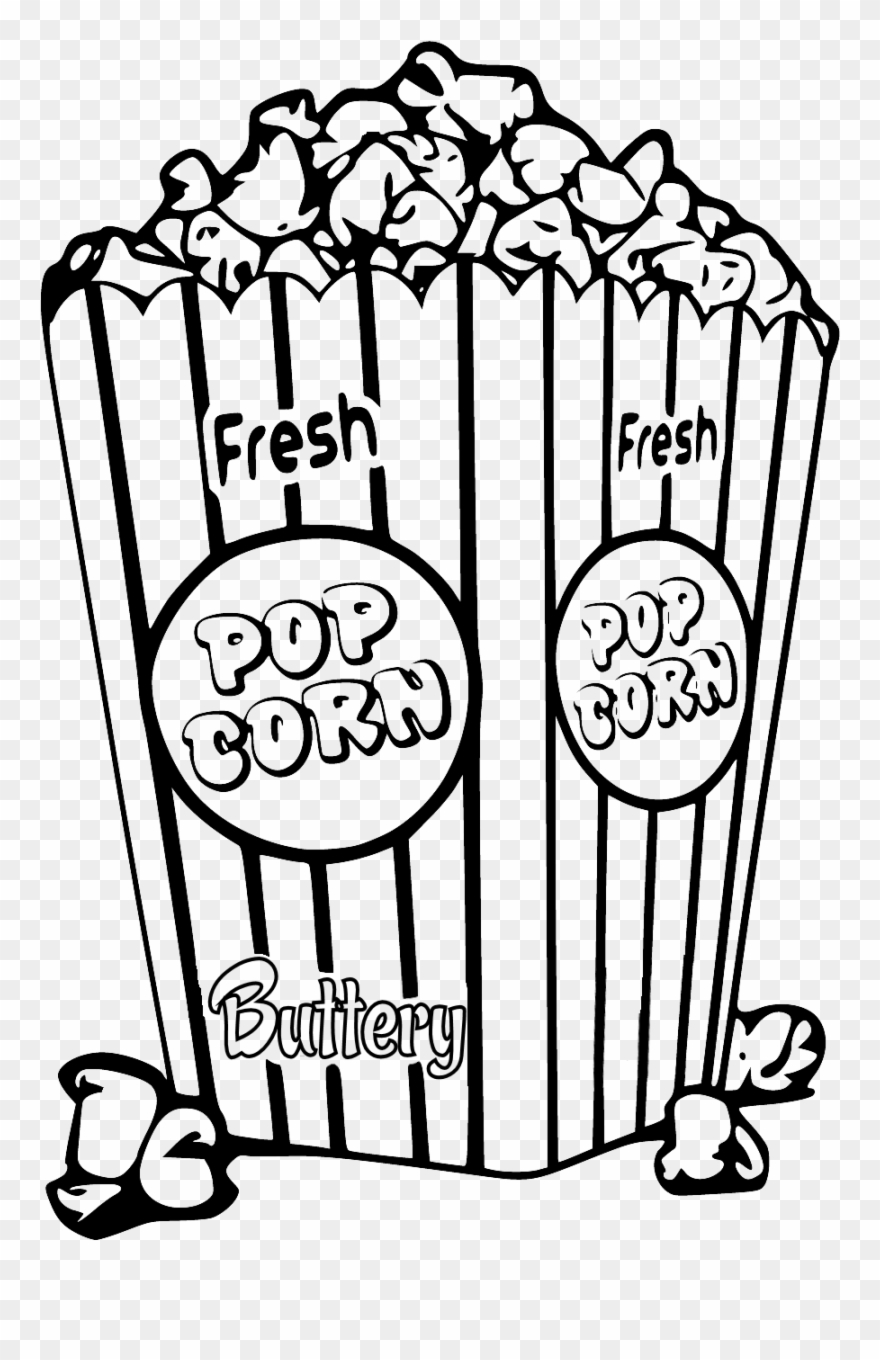 Create With Tlc - Popcorn Coloring Page Clipart