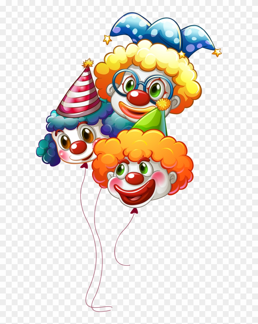 Create A Card ~clown With Balloons Card Design ~ Create - Colourful Clown Clipart