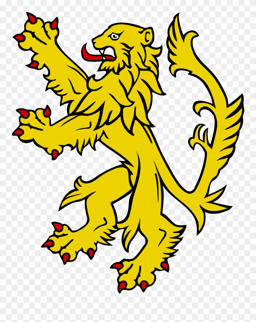 Open - Heraldic Lion Rampant Clipart