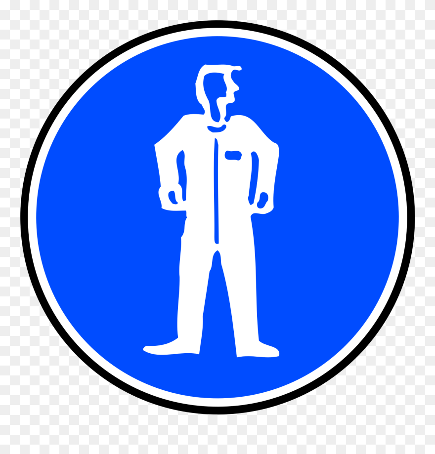 Mandatory Bodily Protection Blue Sign Sticker Svg Clip - Png Download