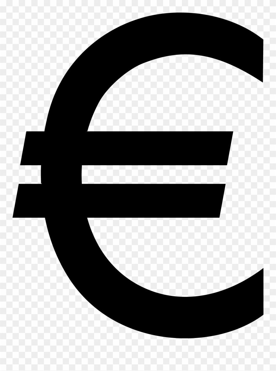 Euro Sign Black Clip Art Sweet - Euro Png Transparent Png