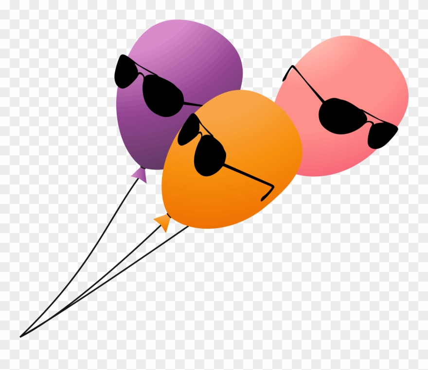 Serious Clipart Group Jpg Black And White Stock - Balloons Birthday Png Transparent Png