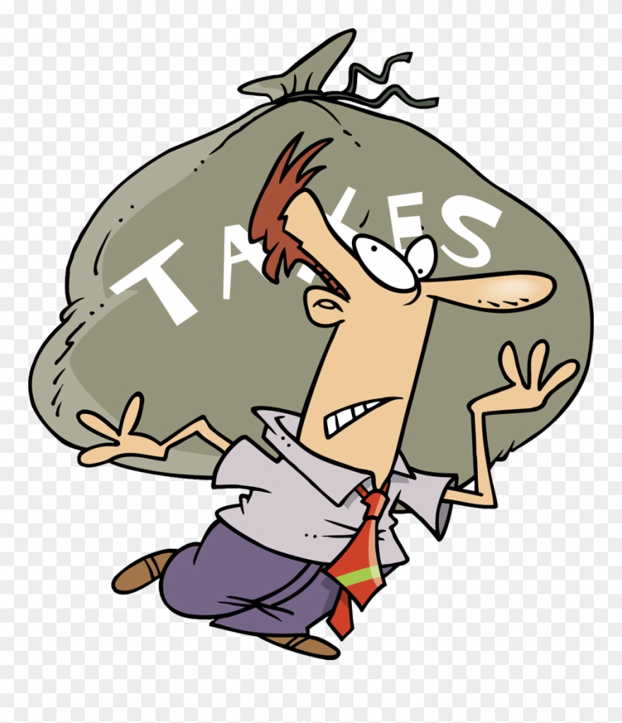 Clipart Money Payroll - Cartoon Man Paying Taxes - Png Download