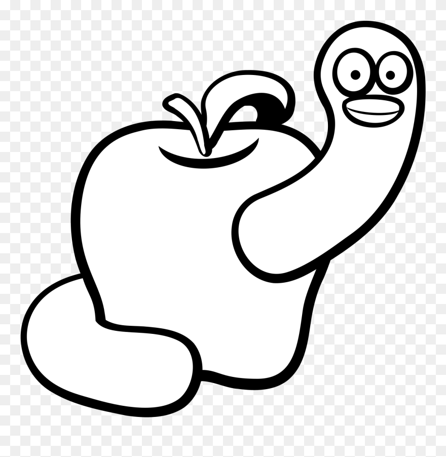Apple Black And White Clipart 6 Clip Art Of - Black And White Color Pages - Png Download