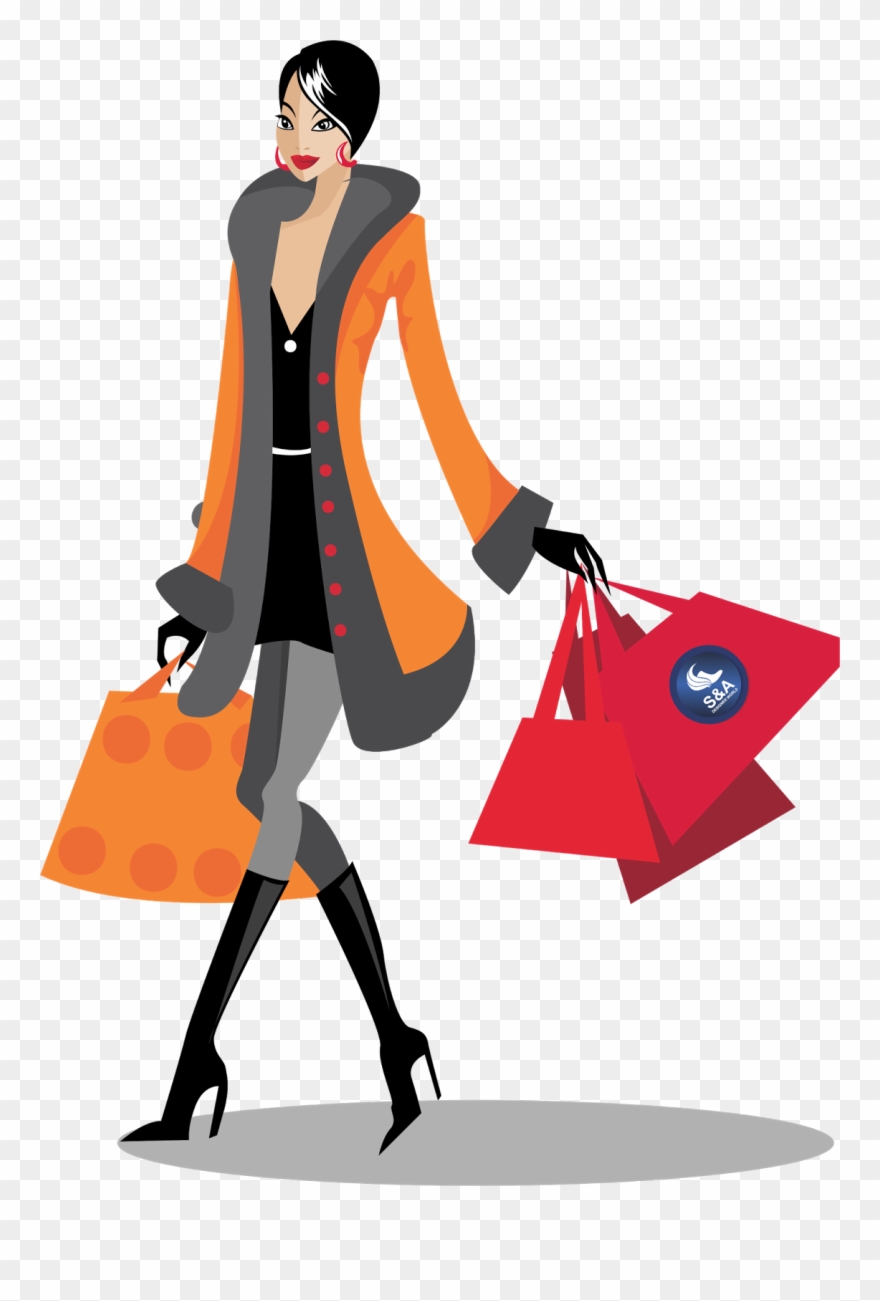 Shopping Png File - Woman Shopping Vector Png Clipart