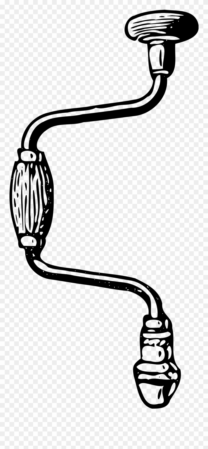 Picture Free Hand Brace Big Image - Carpenter Tools Clip Art Black And White - Png Download