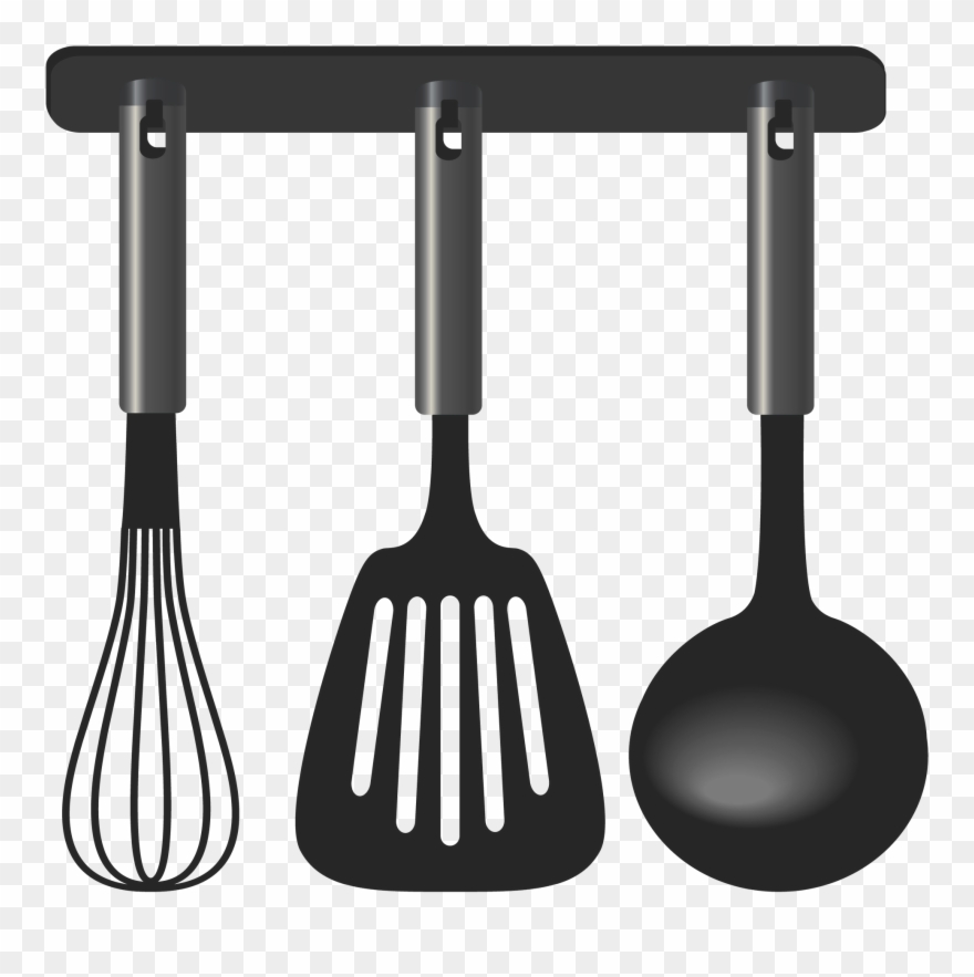 Black Kitchen Tool Set Png Clipart - Kitchen Utensils Clipart Png Transparent Png