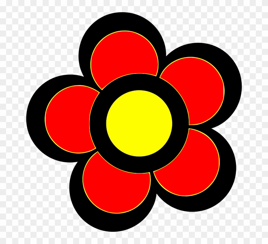 Flor Vermelha E Amarela Png Clipart