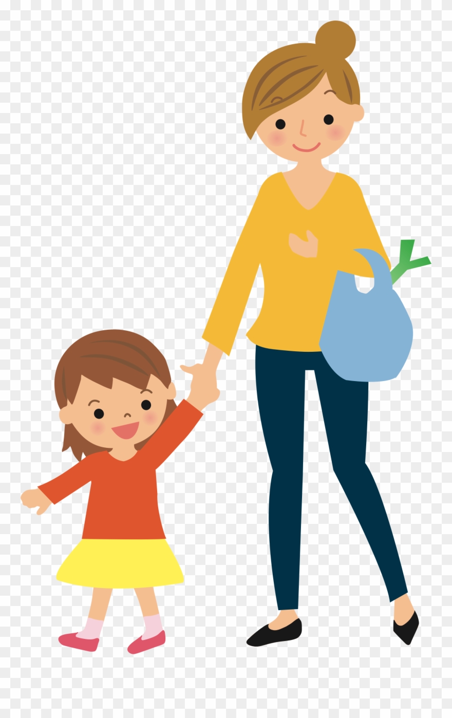 Big Image - Clipart Mum And Girl - Png Download
