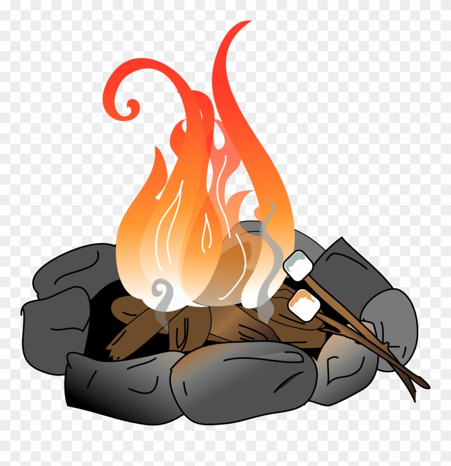 Fire Clipart Fire Pit - Campfire With Marshmallows Clipart - Png Download