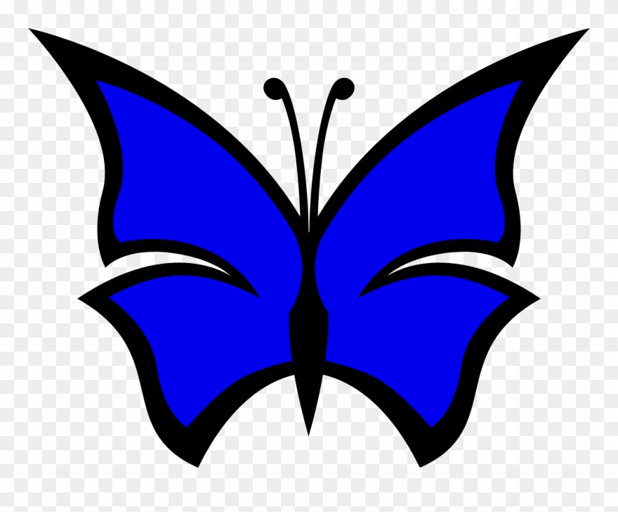 Color Blue Cliparts - Clip Art Design Black And White Butterfly - Png Download