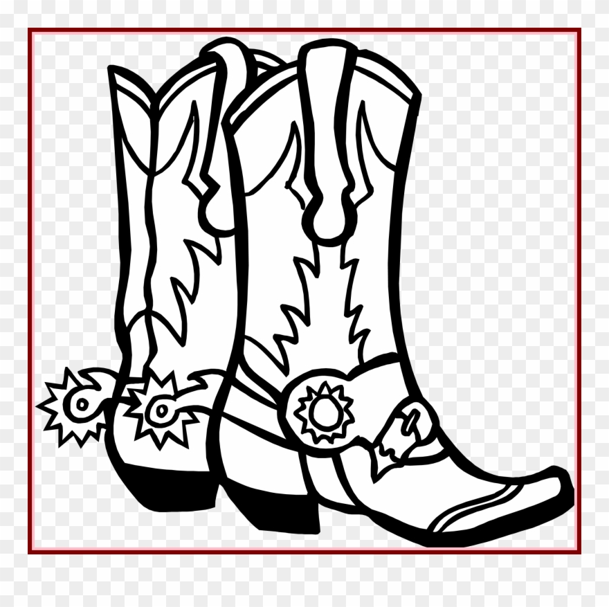 Appealing Best Black U White Clip Art - Cowboy Boots Black And White - Png Download