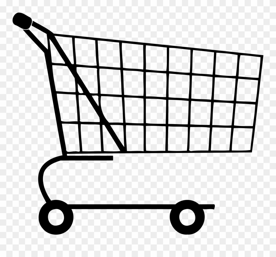 Big Image - Shopping Cart Clipart Black And White - Png Download