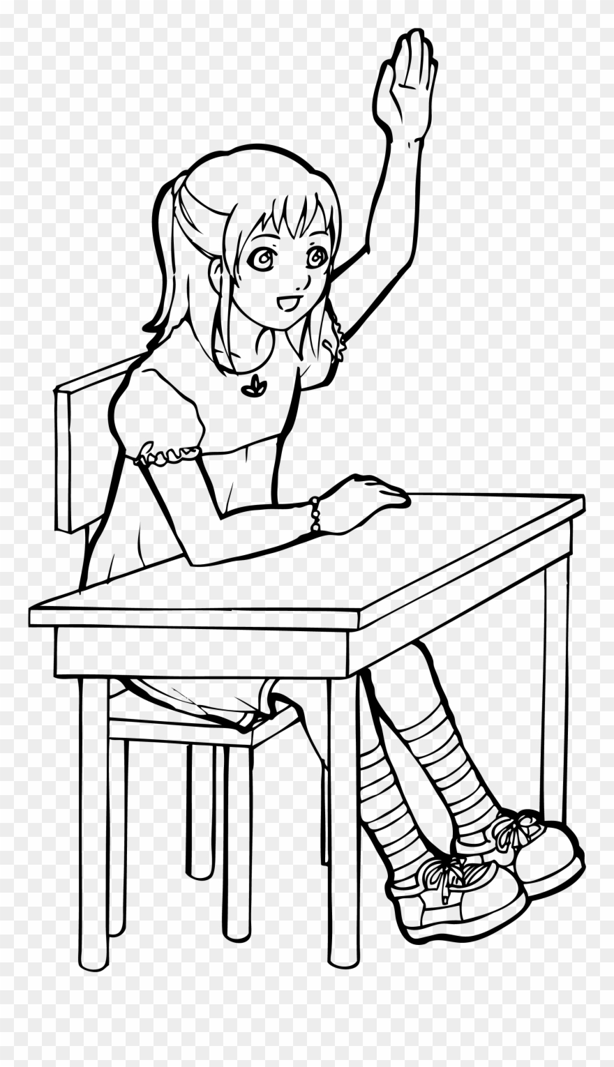 Raising Hand Clipart - Clip Art - Png Download