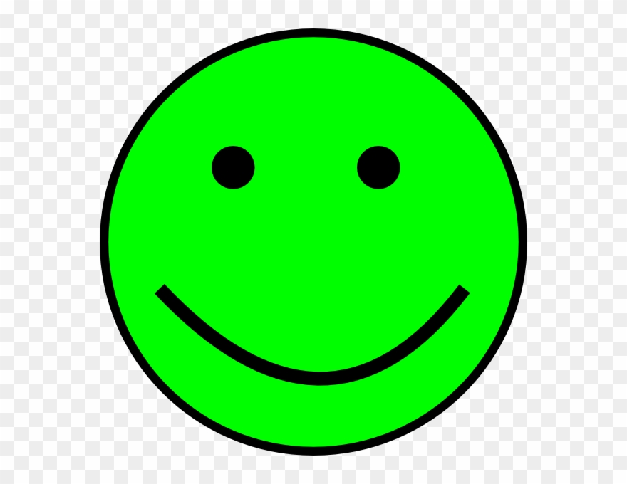 Free Vector Happy Smiling Face Clip Art - Happy Face Emoji Green - Png Download