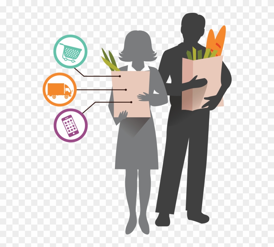 Grocery Clipart Grocery Shop - Clipart Supermarket Grocery Shopping - Png Download