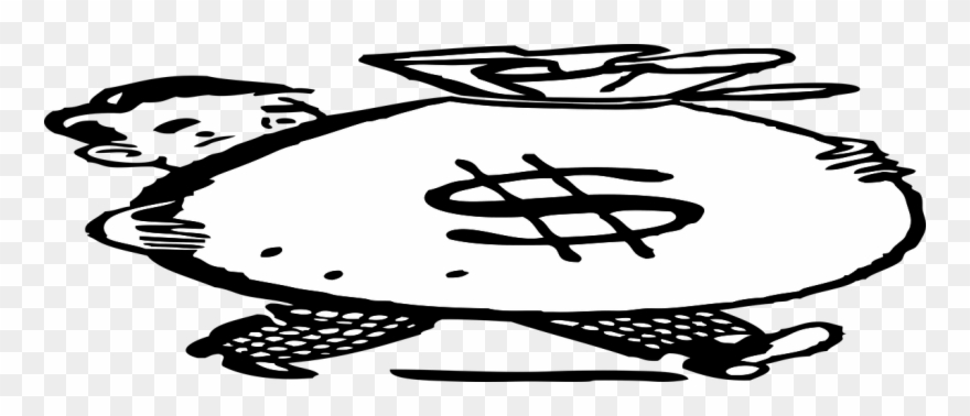 Price Clipart Sign - Money Bag Black And White - Png Download