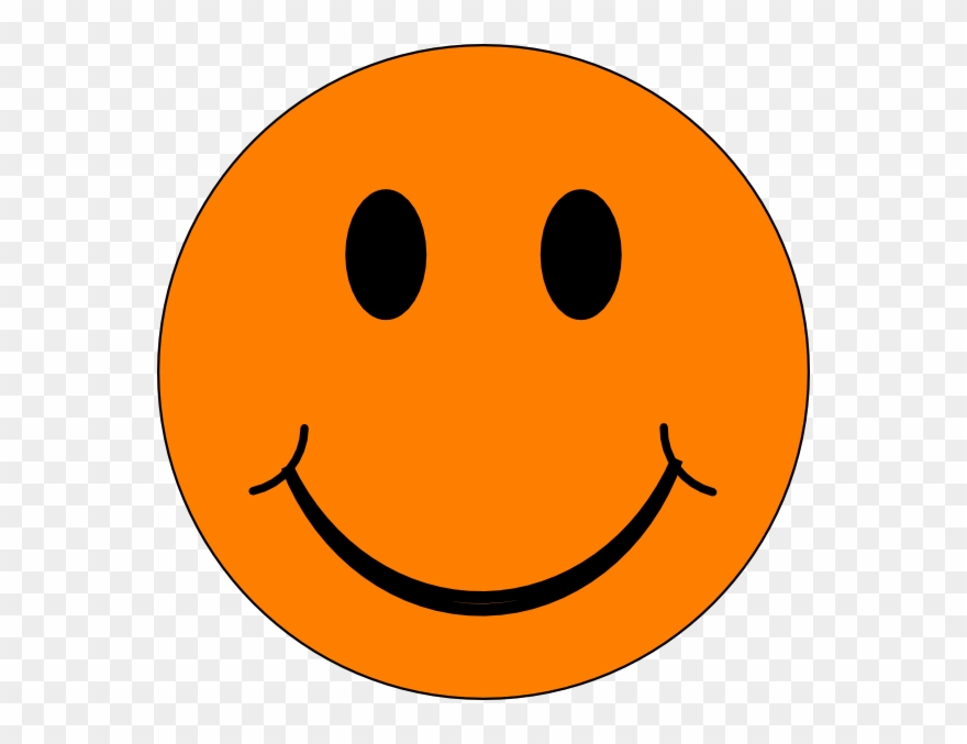 Happy Orange Face Clip Art At Clker - Orange Smiley Face Clip Art - Png Download