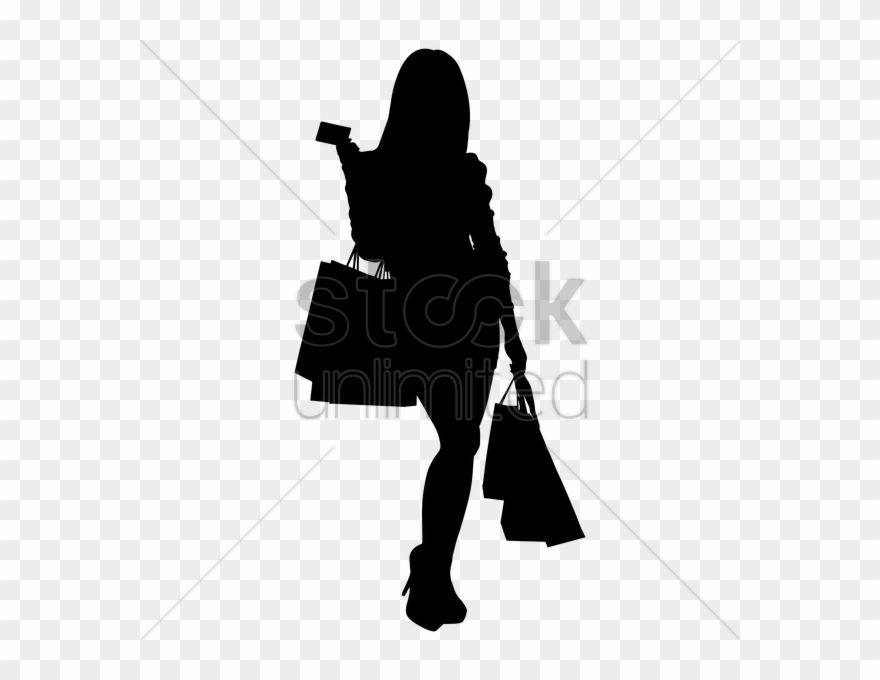 Shopping Clipart Shopping Bag - Women Shopping Bag Silhouette - Png Download