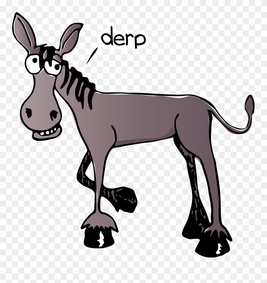 Derp Donkey - Derpy Donkey Cartoon Clipart