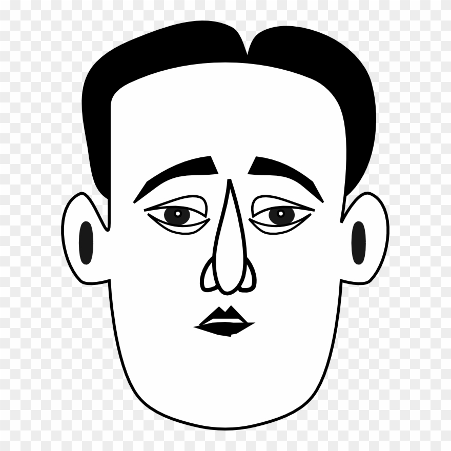 Smiley Emoticon Black And White Line Art Face - Frowning Clipart Black And White - Png Download