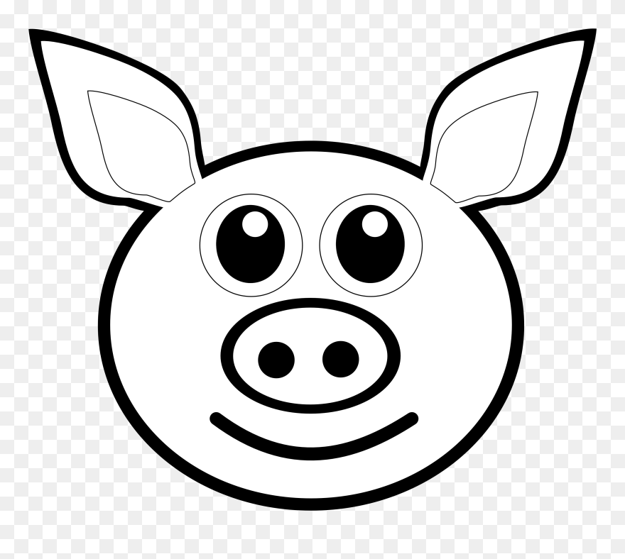 Pig Face Clipart Free Images - Drawing Of A Pig Face - Png Download