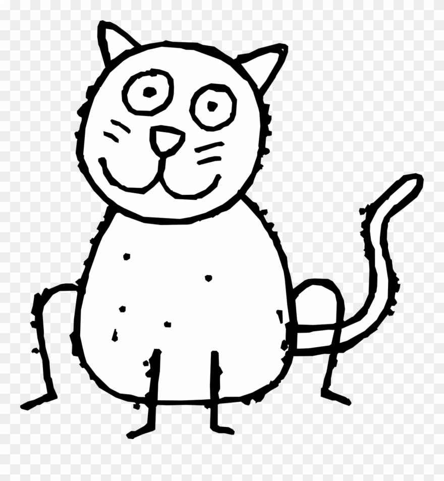 Cat Clip Art Lowrider Car Pictures - Cat Clipart Black And White - Png Download