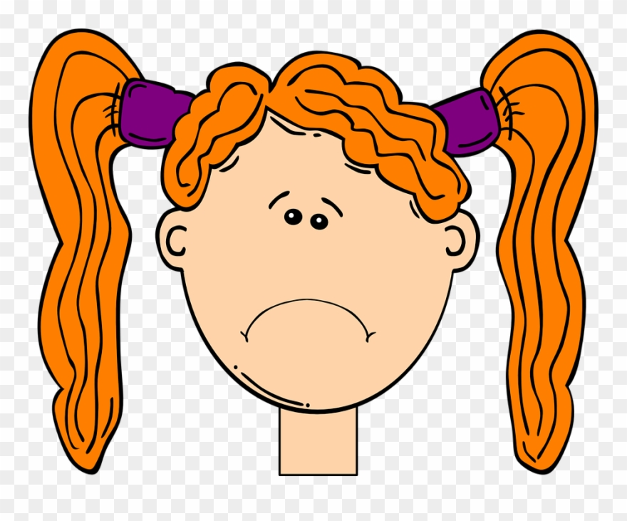 Free Vector Graphic - Girl Sad Face Clipart - Png Download