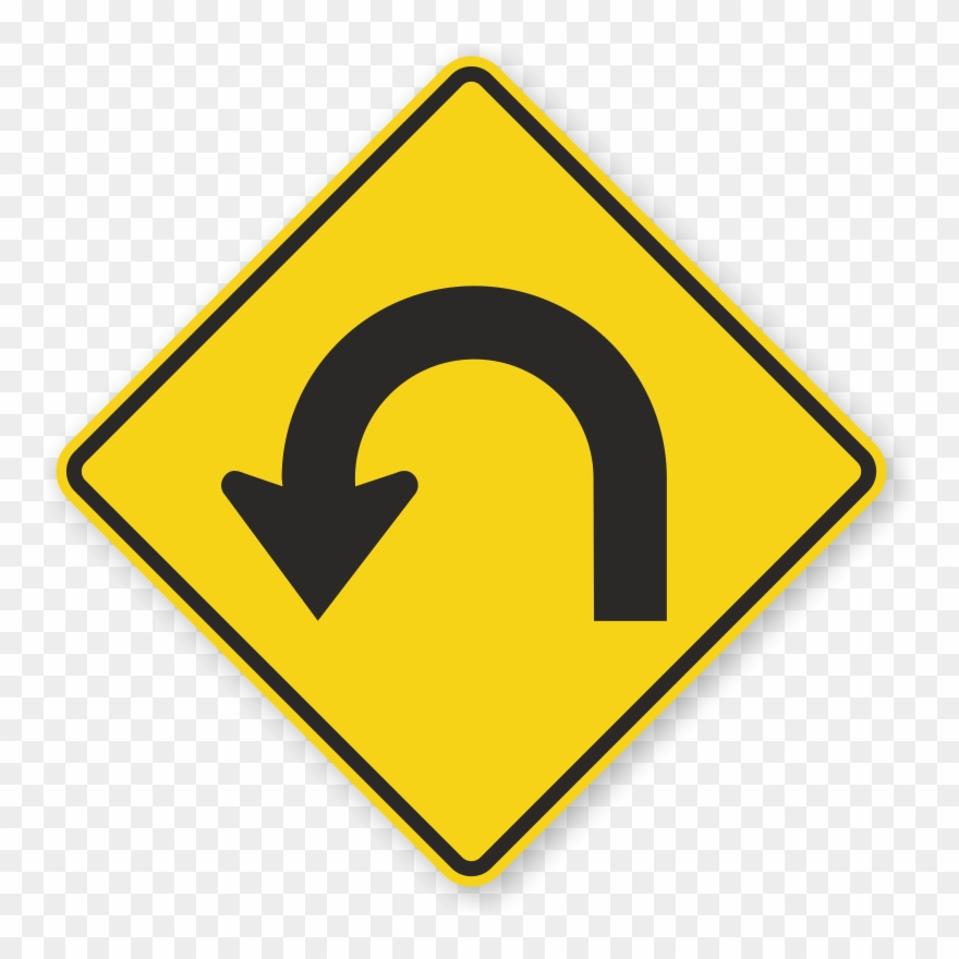 Zoom, Price, Buy - U Turn Traffic Sign Clipart