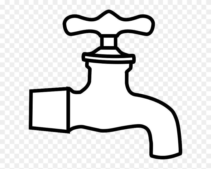 Faucet Clip Art - Tap Image Black And White - Png Download