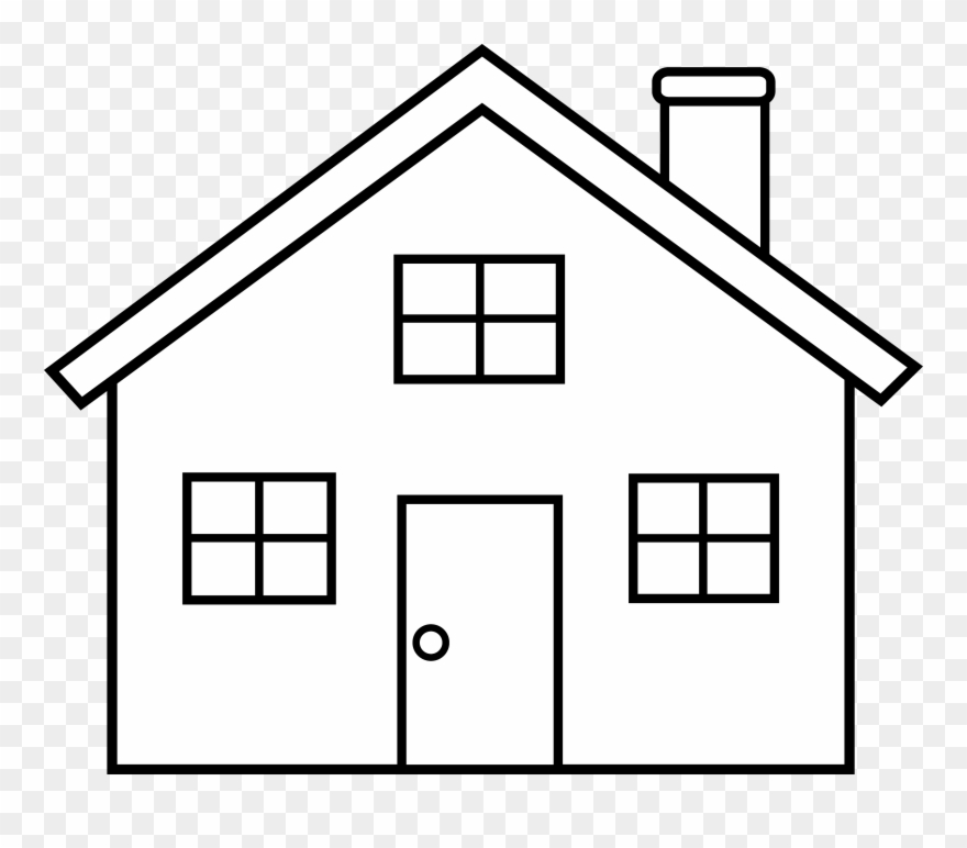 Black And White House - Line Drawing Of House Clipart