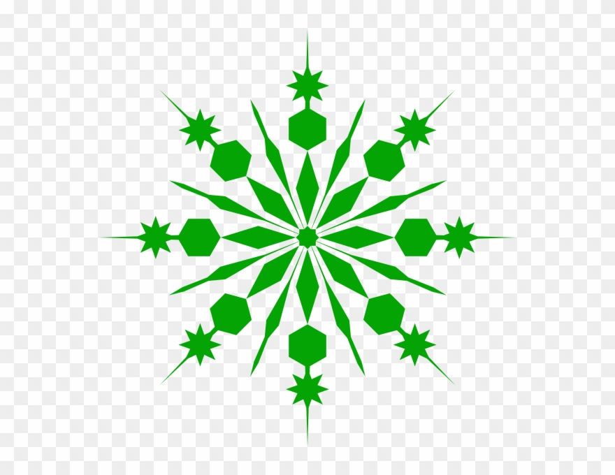 Shower Green Snowflake Clipart