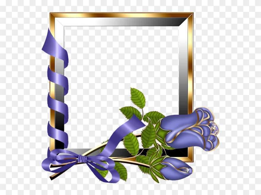 Purple Rose Clipart Frame - Beautiful Frames For Photo Editing Online - Png Download