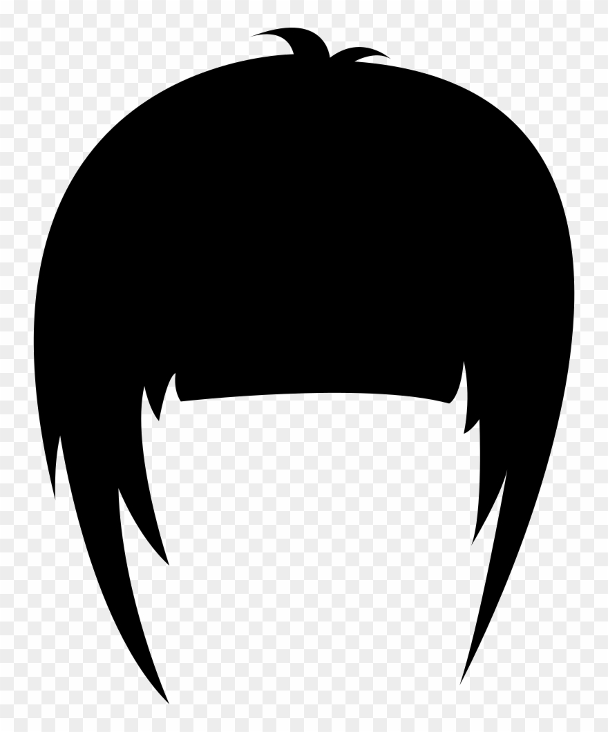 Clip Black And White Bangs Drawing Side Hair - Illustration - Png Download