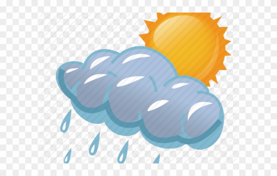 Storm Clipart Cloudyday - Sunny And Rainy Weather - Png Download