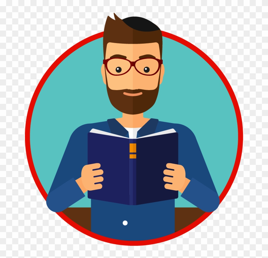 Torah Clipart Siddur - Man Reading Book Vector - Png Download