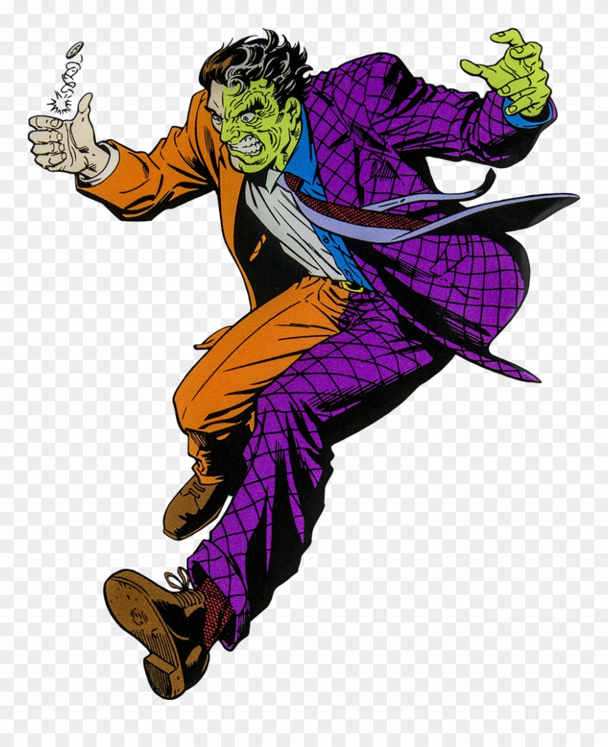 He's Fun To Watch Because Bat Logo - Two Face Comics Png Clipart