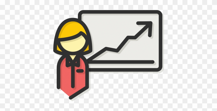 Illustration Of A Lady With A Symbol Of A Chart, With Clipart