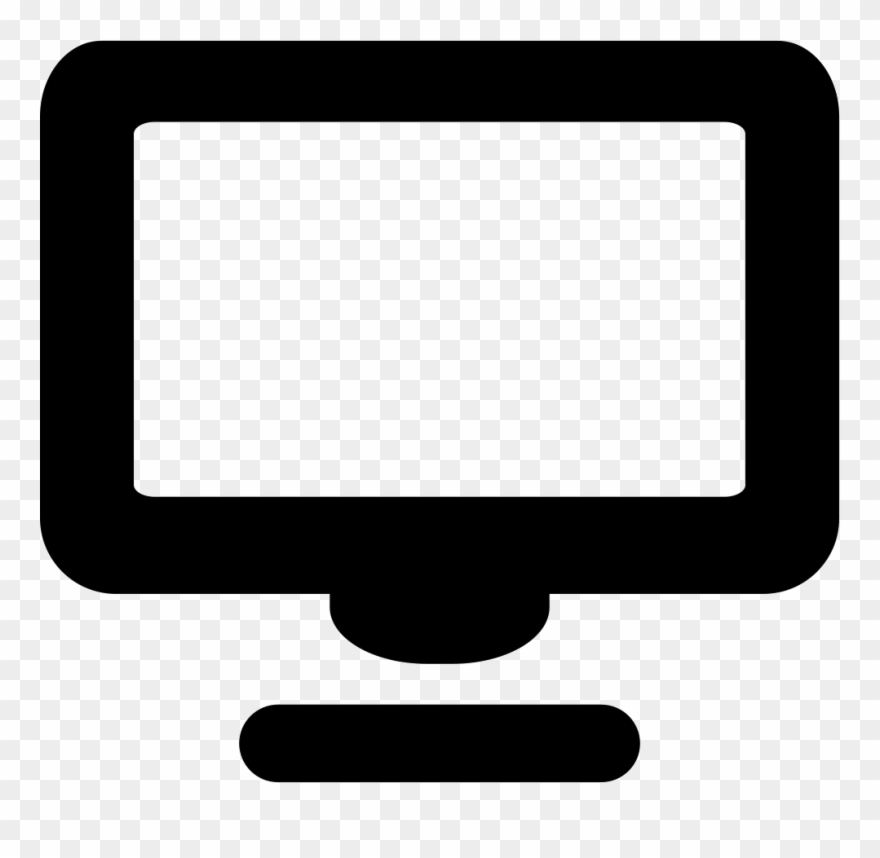 Svg Black And White Stock Screen Png Icon Free - Contorno De Una Computadora Clipart