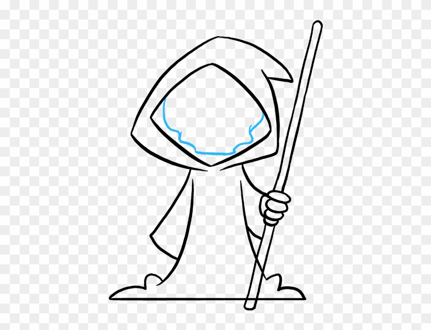 How To Draw Grim Reaper - Grim Reaper Drawing Easy Clipart