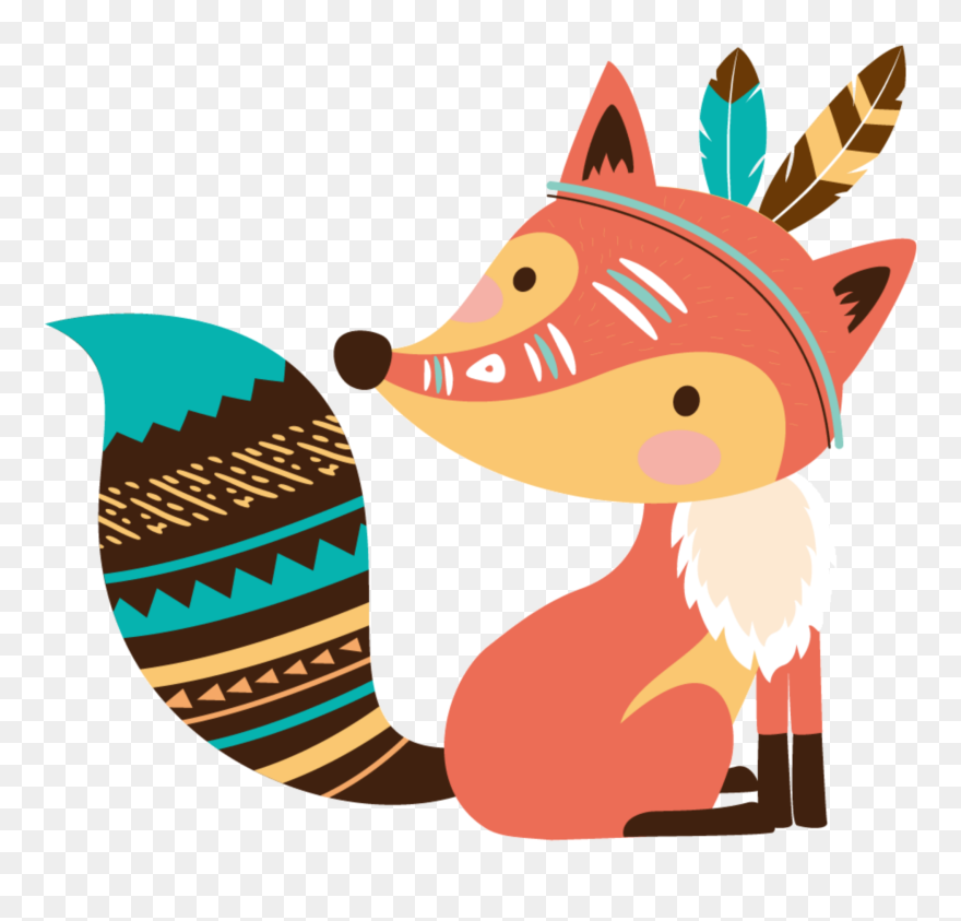Ftestickers Clipart Fox Indian Cute - Baby Fox Cartoon Png Transparent Png