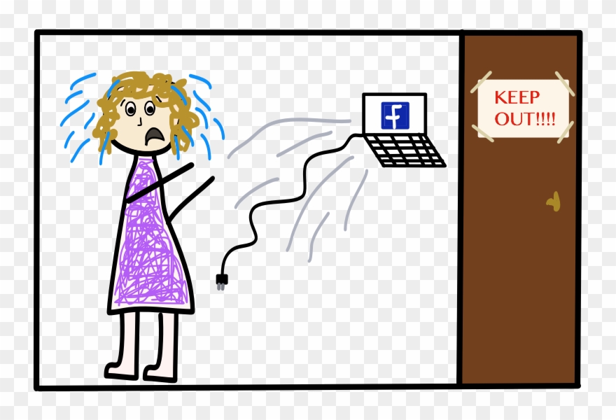 Extreme Anxiety And Social Awkwardness, Both Online - Cartoon Clipart