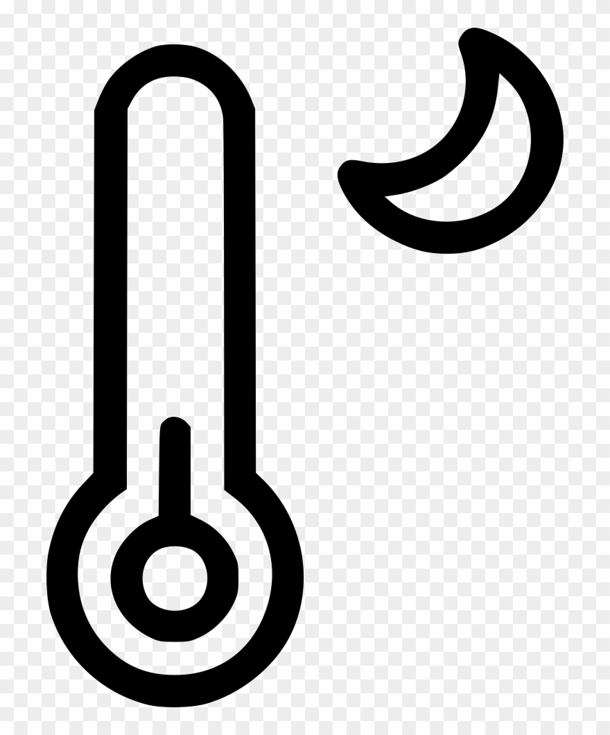 Temperature Reading Night Weather Thermometer Moon - Thermometer Clipart