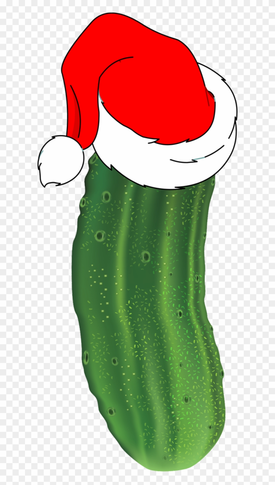 Christmas Ornaments, Pickle Clipart Christmas Pencil - Pickle With Santa Hat - Png Download